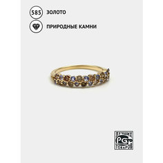 Кольцо Кристалл Мечты, желтое золото, 585 проба, бриллиант, танзанит, размер 16.5