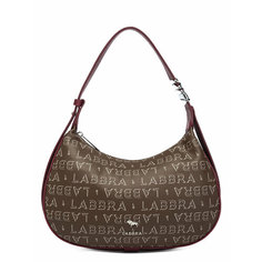 Сумка LABBRA, фактура тиснение, бежевый, коричневый, красный