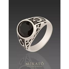 Кольцо МЕКАТО, размер 20, черный, серый