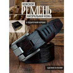 Ремень Giovanni DiMarco для мужчин, размер 125, черный