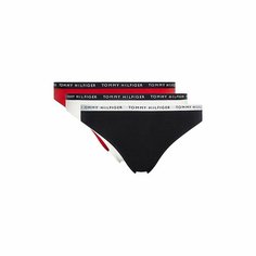 Трусы TOMMY HILFIGER 3P BIKINI, комплект из 3 шт., размер TS, черный/белый/красный