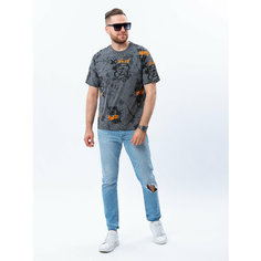 Футболка MOSTOM, размер XXL, серый с принтом