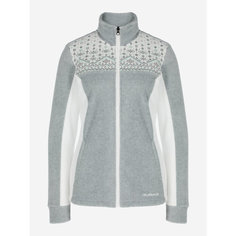 Джемпер GLISSADE Womens F/Z Fleece, размер 48, , серый/белый