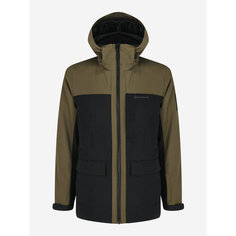 Куртка GLISSADE Mens Padded Jacket, размер 46, черный/коричневый