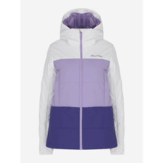 Куртка GLISSADE Womens Padded Jacket, размер 48, фиолетовый/белый