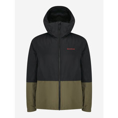 Куртка GLISSADE Mens Padded Jacket, размер 46, черный/коричневый