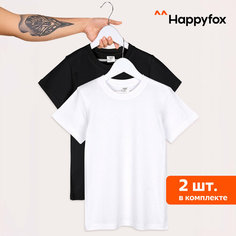 Футболка Happyfox, 2 шт., размер 50, черный, белый