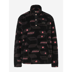Джемпер PROTEST Protest AW25 Female AOP FLEECE, размер 44, , черный/коричневый