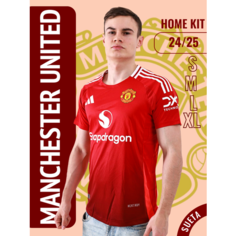 Футболка Manchester United 24/25, 1 шт., размер S, красный Нет бренда