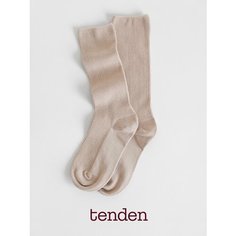 Носки TENDEN, комплект, 2 пары, размер one size, бежевый