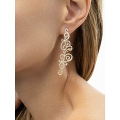 Серьги двусторонние Братья Глазуновы, серебро, 925 проба, серебрение, , серебристый