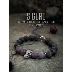 Браслет-нить SIGURD, лабрадорит, 1 шт., размер 19 см, черный/фиолетовый