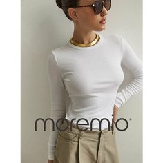 Лонгслив moremio, размер 42, , белый