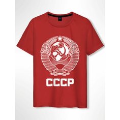 Футболка, размер 56, красный Нет бренда