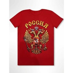 Футболка, размер 50, красный Нет бренда