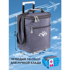 Сумка дорожная СУМКА ПОБЕДА, 27х36х30 см, ручная кладь, серый