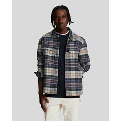 Рубашка Lyle & Scott Check Flannel Overshirt, размер XL, бежевый, синий