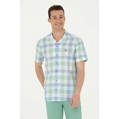 Рубашка U.S. POLO ASSN., размер S, синий/зеленый