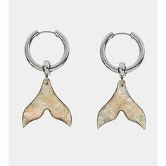 Серьги ДУША_BRAND, перламутр, серебристый