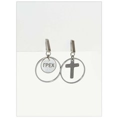 Серьги ДУША_BRAND, серебристый