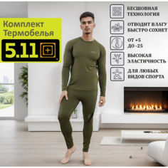 Комплект термобелья , размер 3XL, олива Нет бренда