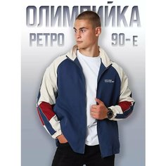 Толстовка спортивная ROKSPORT, размер L, , синий/бежевый