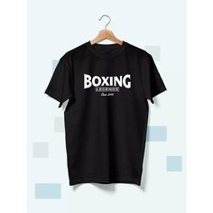 Футболка надпись boxing бокс, размер 3XS, черный Hlopuska