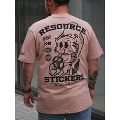 Футболка Resource Stickers с котом в гоночном сидении для дрифта / Resource Stickers, 1 шт., размер XS, рoзовый