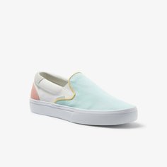 Слипоны LACOSTE, размер T4, голубой/розовый