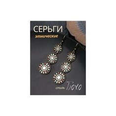 Серьги с подвесками COLOR Si, коричневый