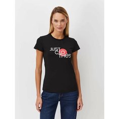 Футболка JUST CLOTHES, размер 42, черный