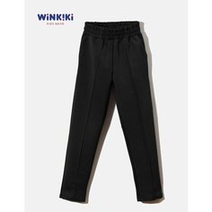 Брюки утеплённые Winkiki повседневные школьные со стрелкой, размер 164, , черный