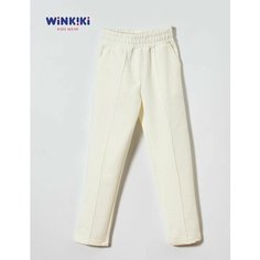 Брюки утеплённые Winkiki повседневные школьные со стрелкой, размер 158, , молочный