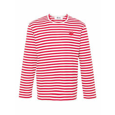Лонгслив Comme des Garcons PLAY, размер XXS, , красный/белый