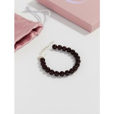 Браслет QUARZ, гранат, 1 шт., размер 18 см, размер one size, красный, бордовый