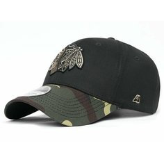 Бейсболка Atributika & Club Chicago Blackhawks для мужчин и женщин, размер 55-58, хаки, черный