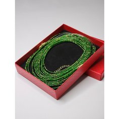 Колье, бисер, длина 50 см, зелeный Fa Bi S