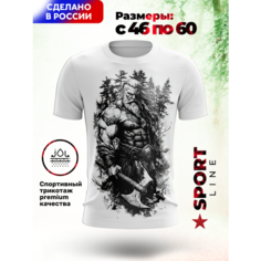 Футболка спортивная KrasPrint Славянская, размер XL, черный, белый