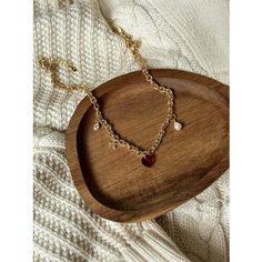 Чокер MOON SOUL, стекло, длина 42 см, золотой, красный