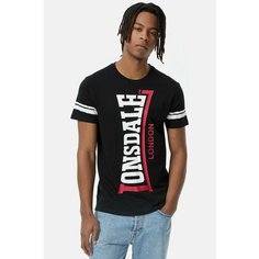 Футболка LONSDALE, размер XXL, красный, черный, белый