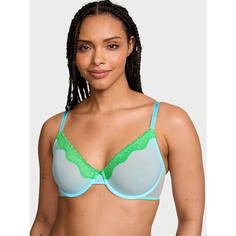 Бюстгальтер Victorias Secret, размер 32С, голубой/зеленый
