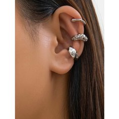 Серьги каффы, серый Zilaya Glam