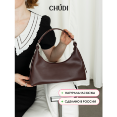 Сумка багет CHUDI, фактура гладкая, бургунди