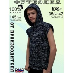 Футболка FIXXSELFIXX, размер 36, синий