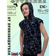 Футболка FIXXSELFIXX, размер 36, синий