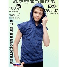 Футболка FIXXSELFIXX, размер 34/36, синий