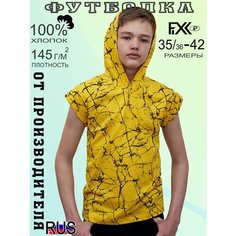 Футболка FIXXSELFIXX, размер 34/36, желтый
