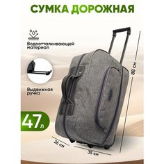 Сумка-тележка , 47 л, 35х51, серебристый Без бренда
