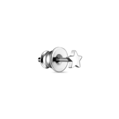 Моносерьга LU Jewel, серебро, 925 проба, родирование, длина 0.36 см, , серебристый