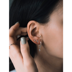 Моносерьга LU Jewel, серебро, 925 проба, родирование, длина 0.69 см, , серебристый